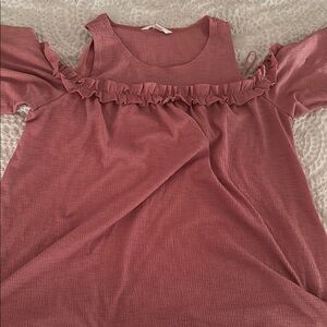 Lauren Conrad Women's Ruffled Off-Shoulder Top - Pink